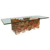 Signed Multi Layered Brutal Style Coffee Table by Silas Seandel