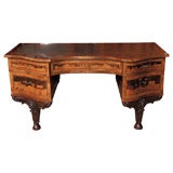 Wonderfully Inlaid Serpentine Desk