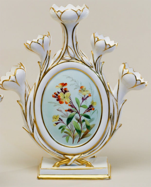 Rare Pair Derby Porcelain Tulipieres 4