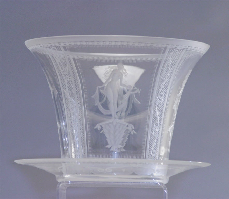 Orrefors Crystal Ice Bucket and Under Plate 1