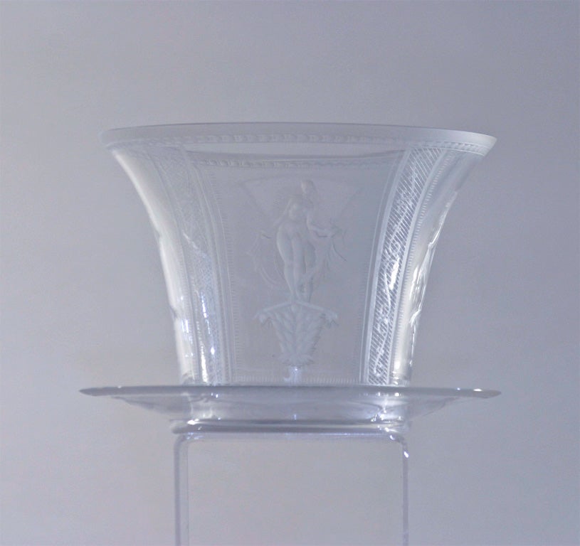 Orrefors Crystal Ice Bucket and Under Plate 4