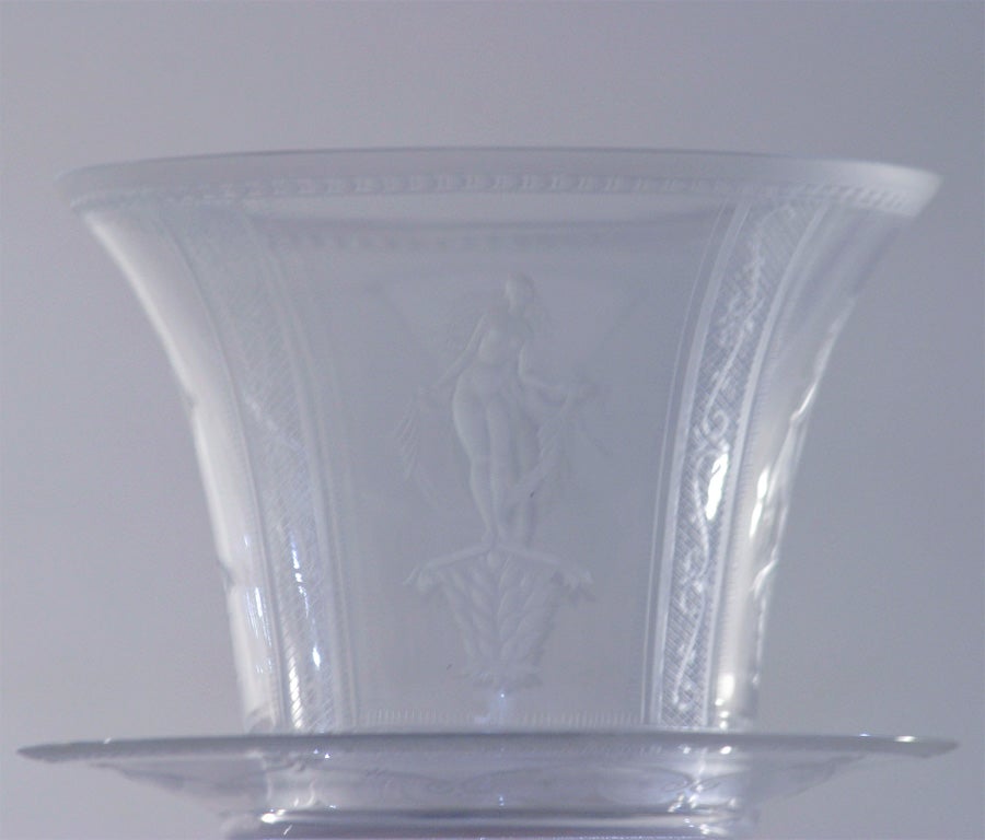Orrefors Crystal Ice Bucket and Under Plate 5