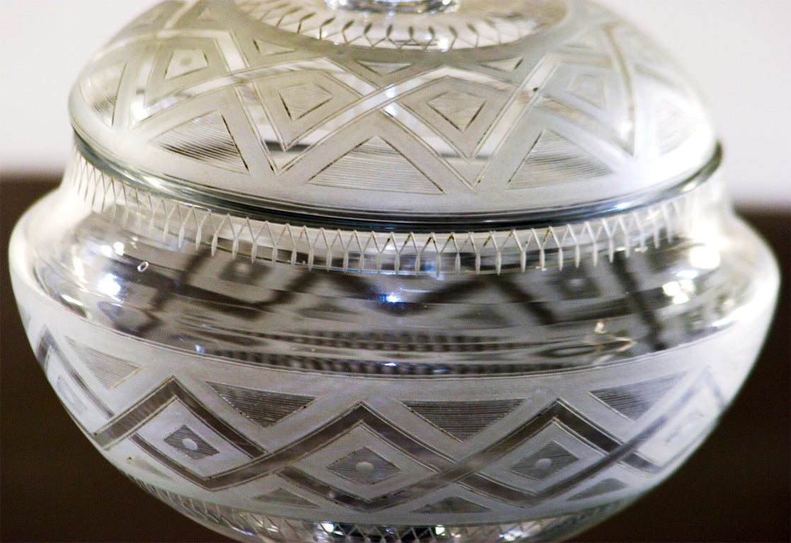 19th C. English Wheel Cut Crystal Sweetmeat/Tureen with Under Plate For Sale 3