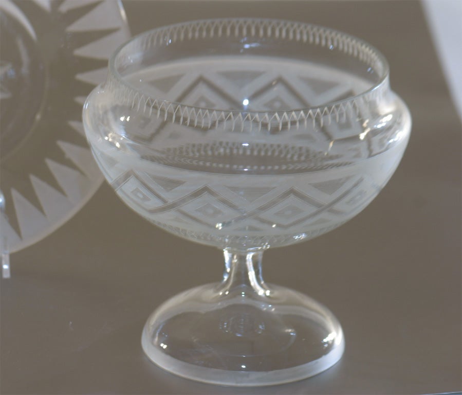 19th C. English Wheel Cut Crystal Sweetmeat/Tureen with Under Plate For Sale 5