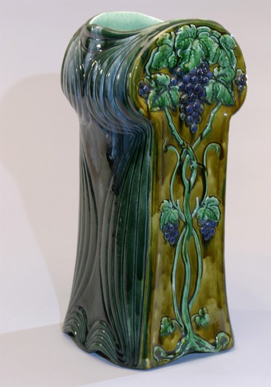 19th Century Majolica Art Nouveau Umbrella Stand