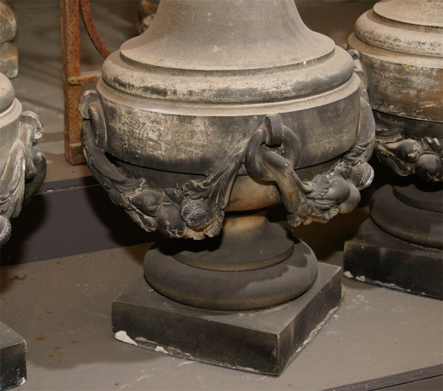 Set of four 19th century English stoneware finials For Sale at 1stDibs