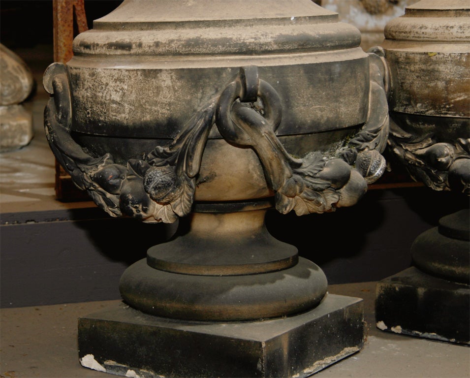 Set of four 19th century English stoneware finials For Sale at 1stDibs