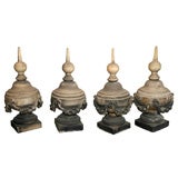 Set of four 19th century English stoneware finials