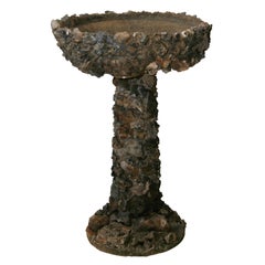 Vintage Stone encrusted birdbath