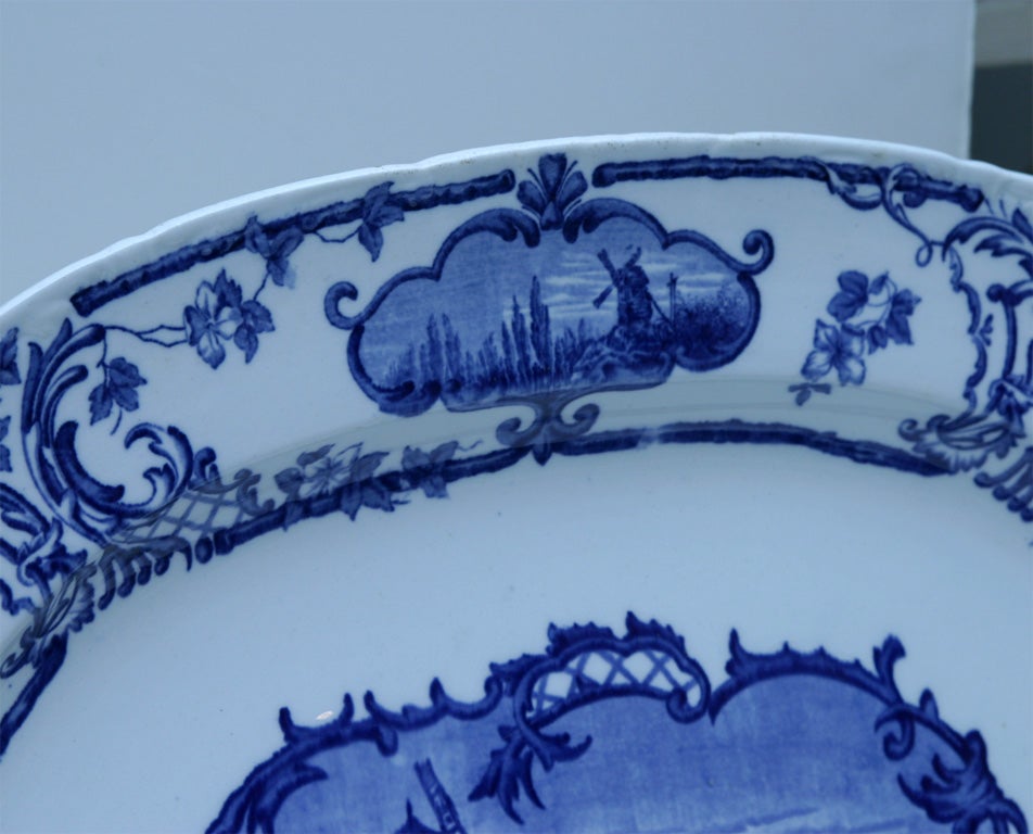 19th Century 3 Blue and White Platters For Sale