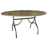 Oval Polished Steel Work Table
