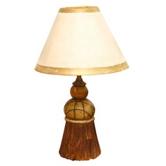 Antique Italian Wood Tassel Lamp
