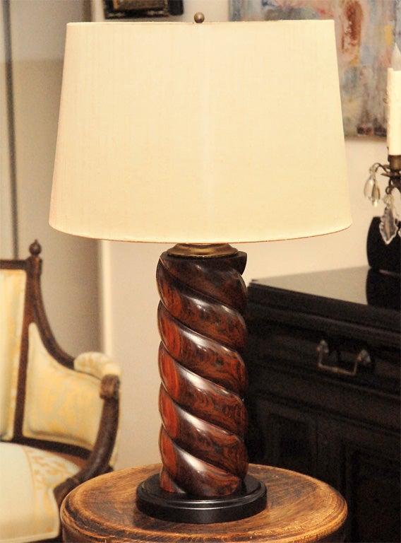 40's Exotic Wood Lamp