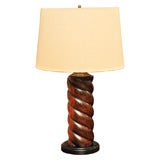 40's Exotic Wood Lamp