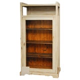 Antique Tall Cabinet with Wire Mesh in Door