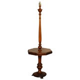Antique Turned Floor Lamp with Table
