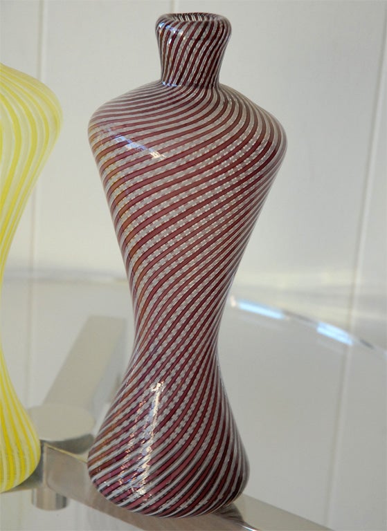 Italian Two Striped Murano Vases