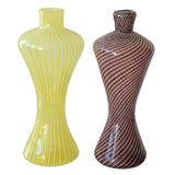 Two Striped Murano Vases