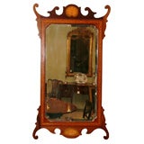 Antique English Georgian mahogany inlaid mirror.
