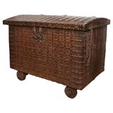 Used Wheeled Trunk w/ Iron Fittings