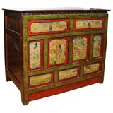 Painted  Two-Drawer Monastery Cabinet