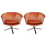Pair of Pace Collection Swivel Lounge Chairs