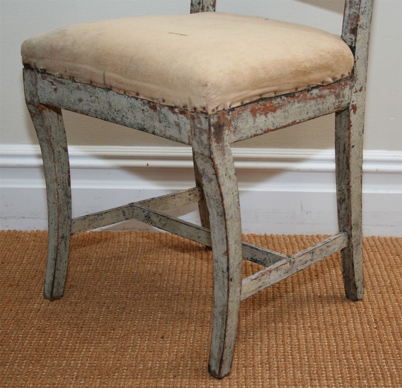 Set of Six  Painted Lyre Back Chairs