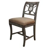 Set of Six  Painted Lyre Back Chairs