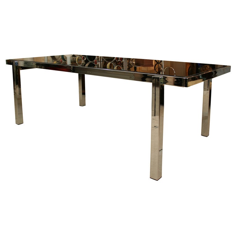 Oversized Chrome/Glass  Table