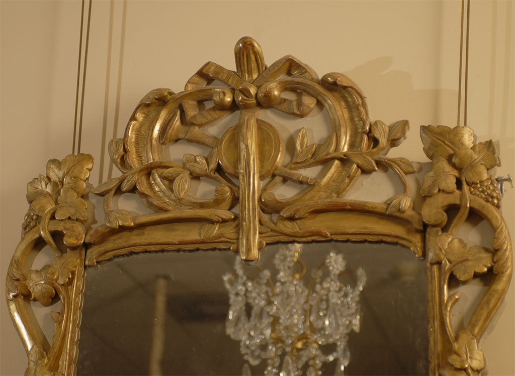 Large Transitional Louis XV-XVI Parcel-Gilt & Cream-painted Mirror, c. 1760 In Good Condition For Sale In Atlanta, GA