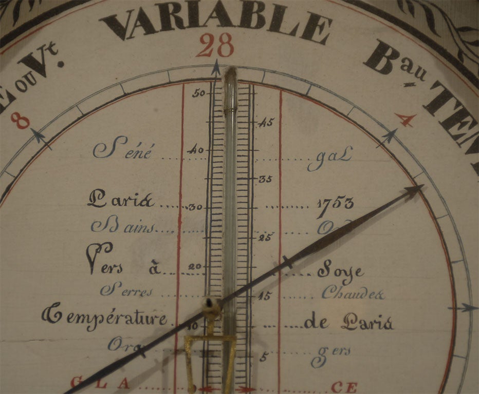 Gilt Louis XVI Style Eagle Crested Barometer, France, 1838 For Sale