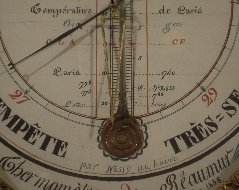 Barometer im Louis-XVI-Stil mit Adler-Kreuz, Frankreich, 1838 (Glas) im Angebot