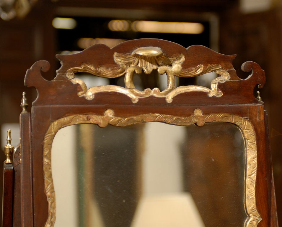 18th Century George III period Dressing Mirror in Mahogany & Gilt, c. 1790 For Sale