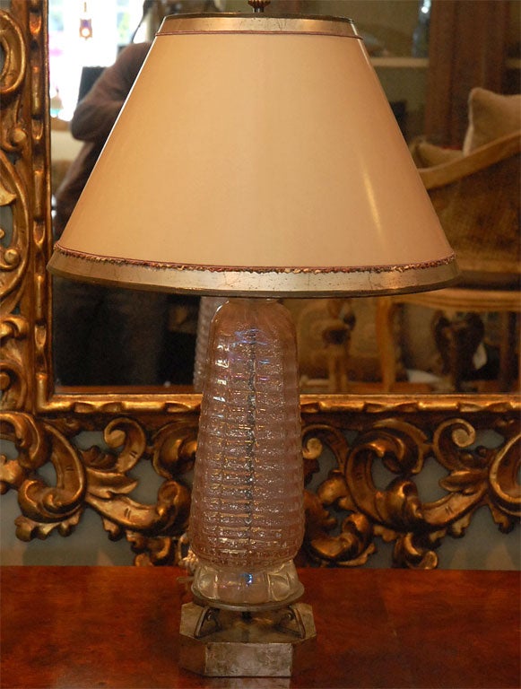 Pair of Vintage Murano Lamps with Custom Shades