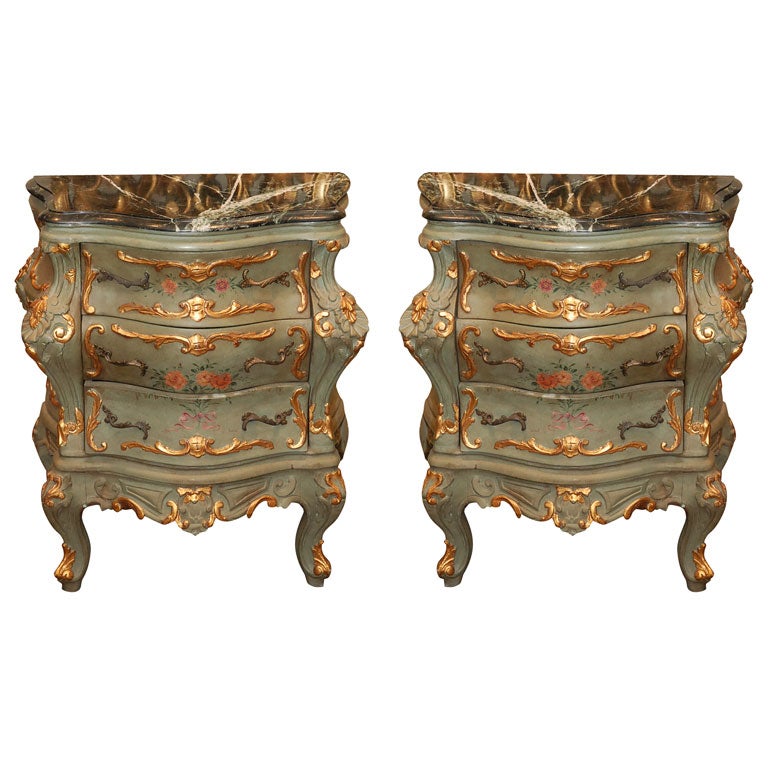 Pair of French Painted Bombay Chests