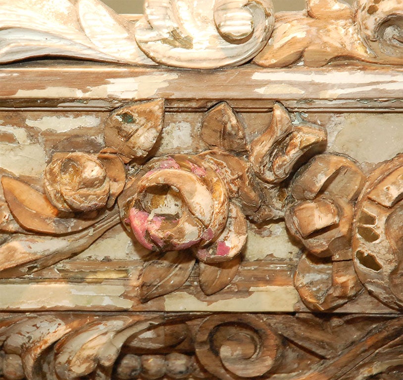 19th C. Italian Heavily Caved Wood Architectual Panel 1