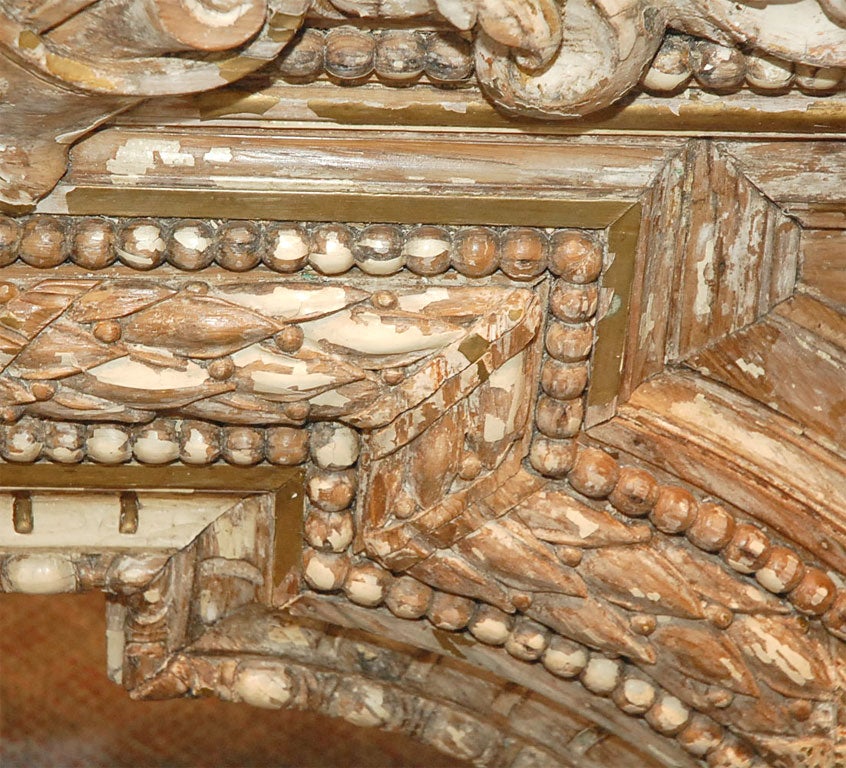19th C. Italian Heavily Caved Wood Architectual Panel 4