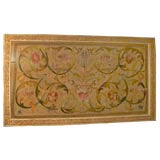Antique 18th C. Italian Embroidered Textile in Painted and Gilt Frame