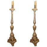 Pair of 19th C. Silverleaf Candlesticks