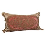 Used 18th C. Embroidered Metallic Velvet Bed Pillow