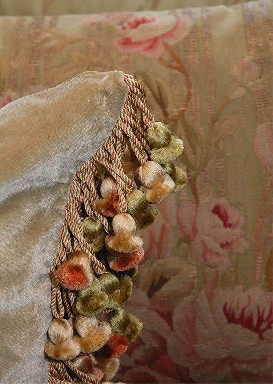 Pair of 19th C. Aubusson Tapestry Pillows 1