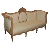 Antique Carved French Upholstered Sofa C. 1930