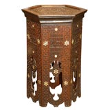 Antique Inlaid Syrian Carved Table