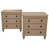 Pair of Gustavian Style 3-Drawer Commodes