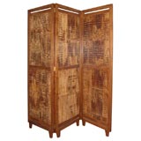 Retro Three-Panel Bamboo Screen Room Divider