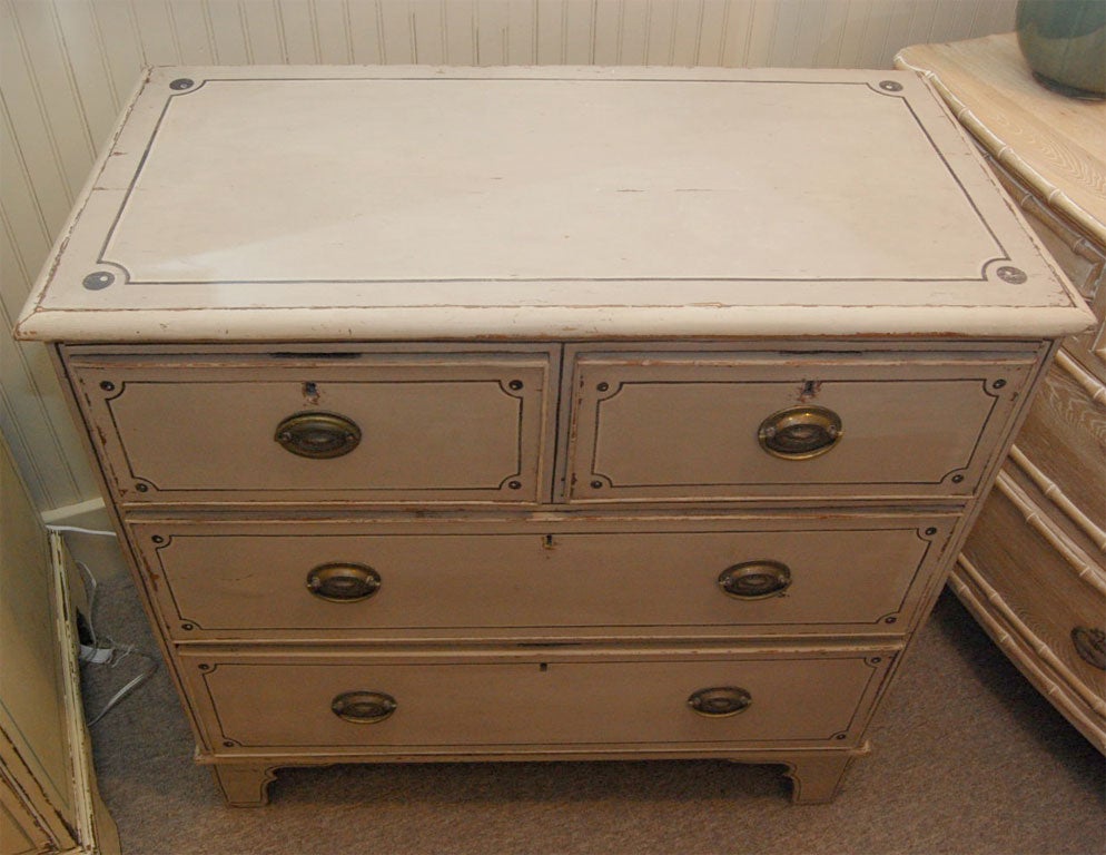 Beech Painted Chest of Drawers, Chalk White with Bracket Feet