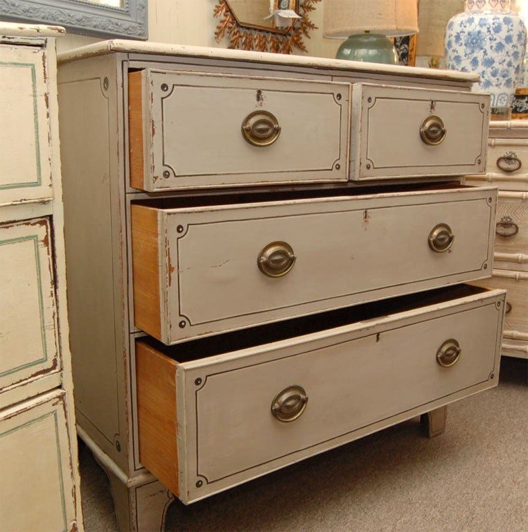 Painted Chest of Drawers, Chalk White with Bracket Feet 1