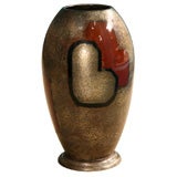 Silvered Bronze and Lacquered Vase by WMF Ikora, Early 1930s Silvered Bronze and Lacquered Vase by WMF Ikora, Early 1930s