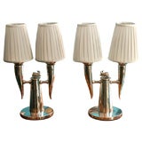 Pair of Pewter Table Lamps by Gio Ponti for Christofle, 1930s