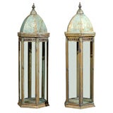 Pair of 19th Century French Tole Lanterns, c. 1890